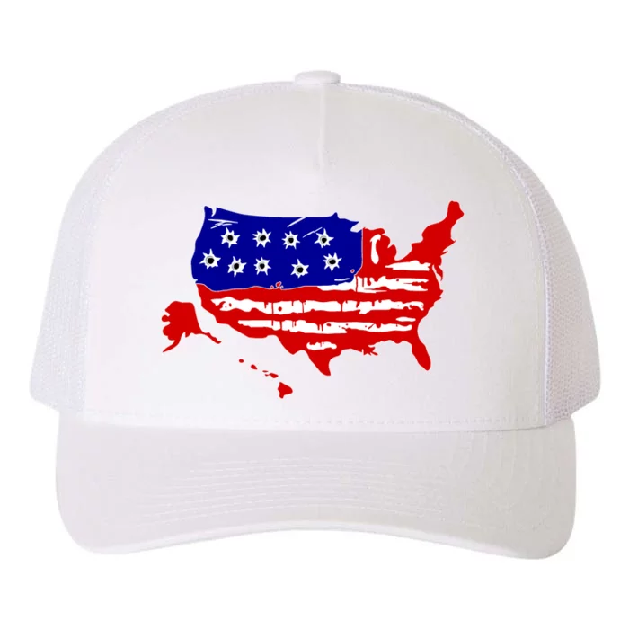 American Map With Bullet Holes 2nd Amendment Yupoong Adult 5-Panel Trucker Hat