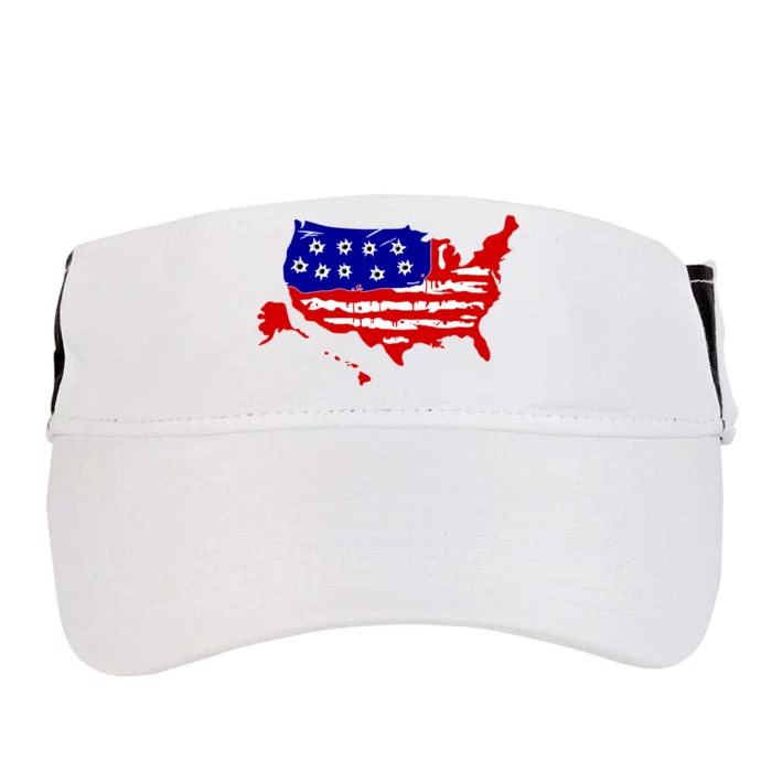 American Map With Bullet Holes 2nd Amendment Adult Drive Performance Visor