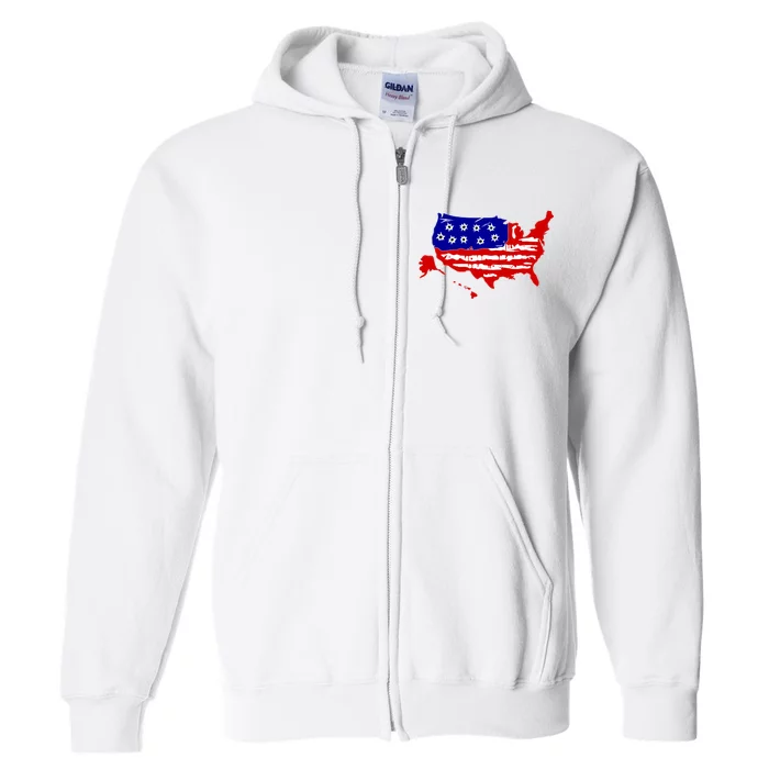 American Map With Bullet Holes 2nd Amendment Full Zip Hoodie