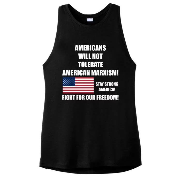 American Marxism Fight Against Ladies Tri-Blend Wicking Tank