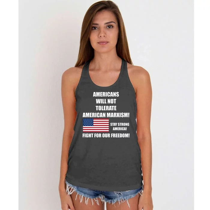 American Marxism Fight Against Women's Knotted Racerback Tank