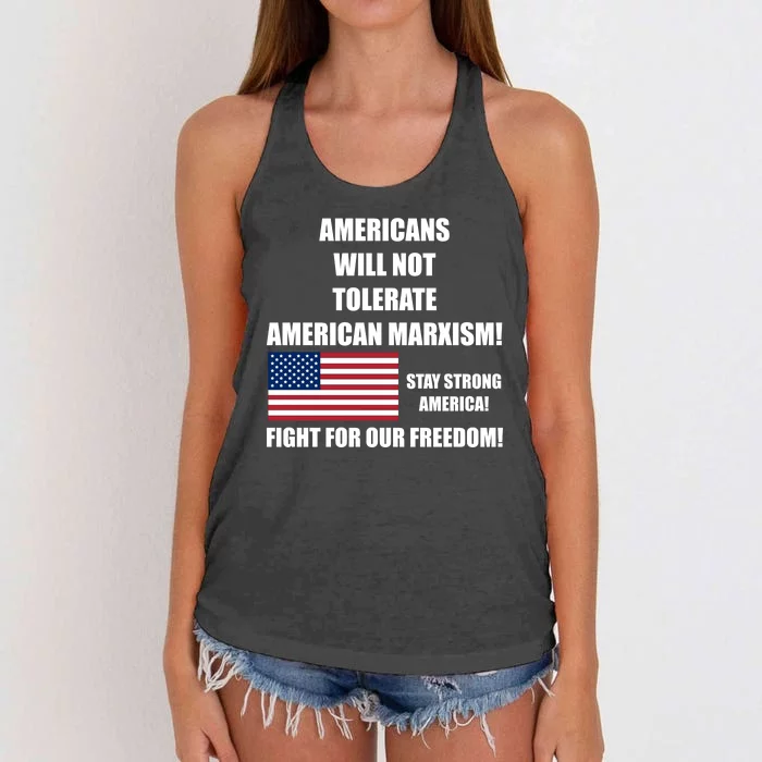 American Marxism Fight Against Women's Knotted Racerback Tank