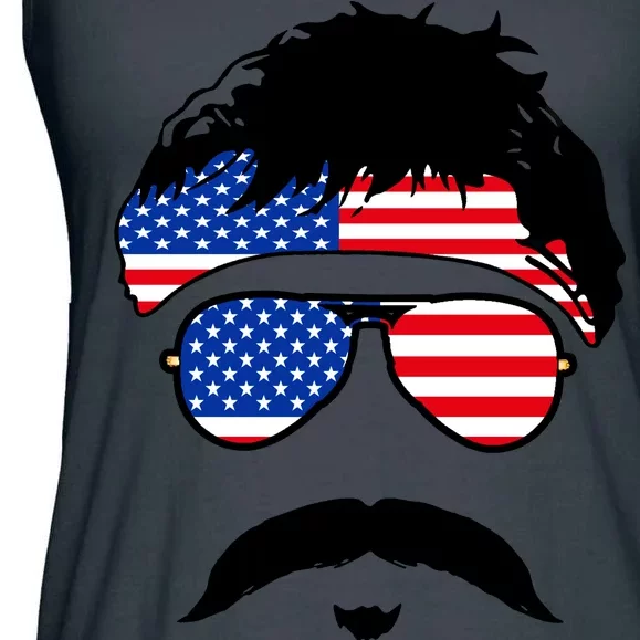 American Minshew Mustache Duval Ladies Essential Flowy Tank