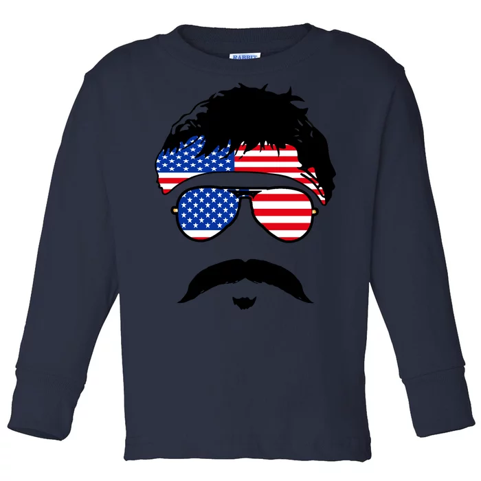 American Minshew Mustache Duval Toddler Long Sleeve Shirt