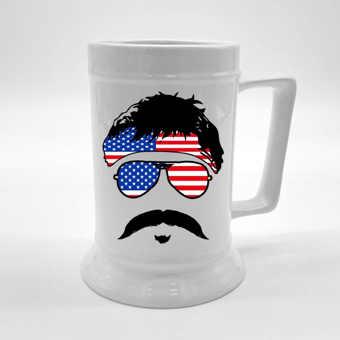 American Minshew Mustache Duval Front & Back Beer Stein