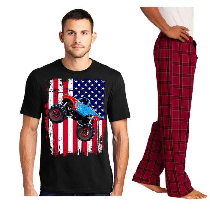 American Monster Truck Flag Pajama Set