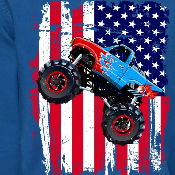 American Monster Truck Flag Premium Hoodie