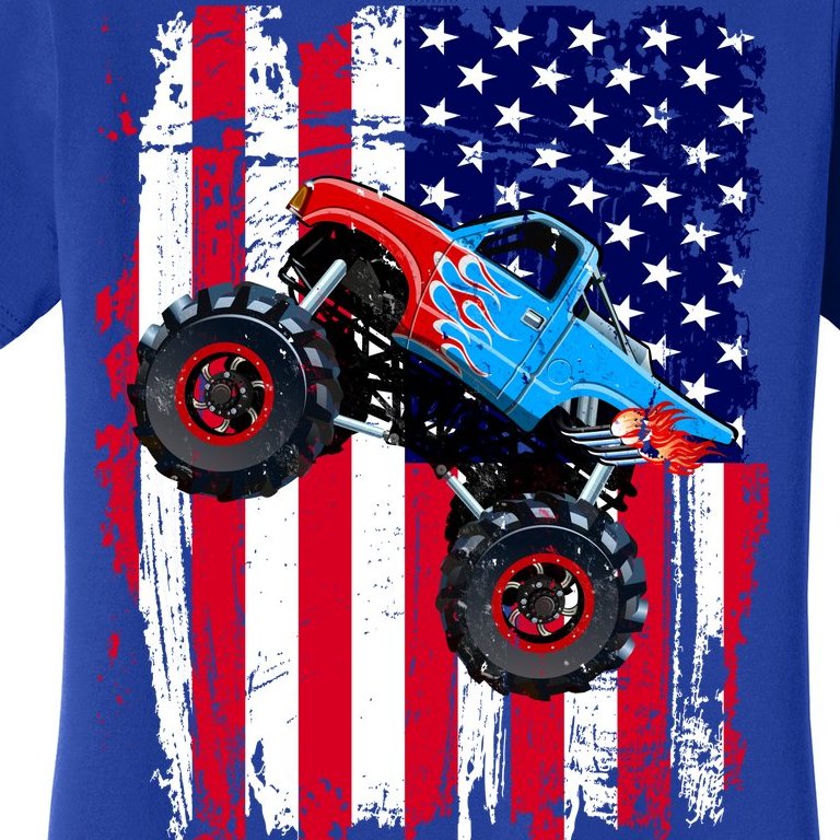 American Monster Truck Flag Women's T-Shirt