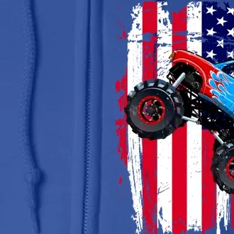 American Monster Truck Flag Full Zip Hoodie