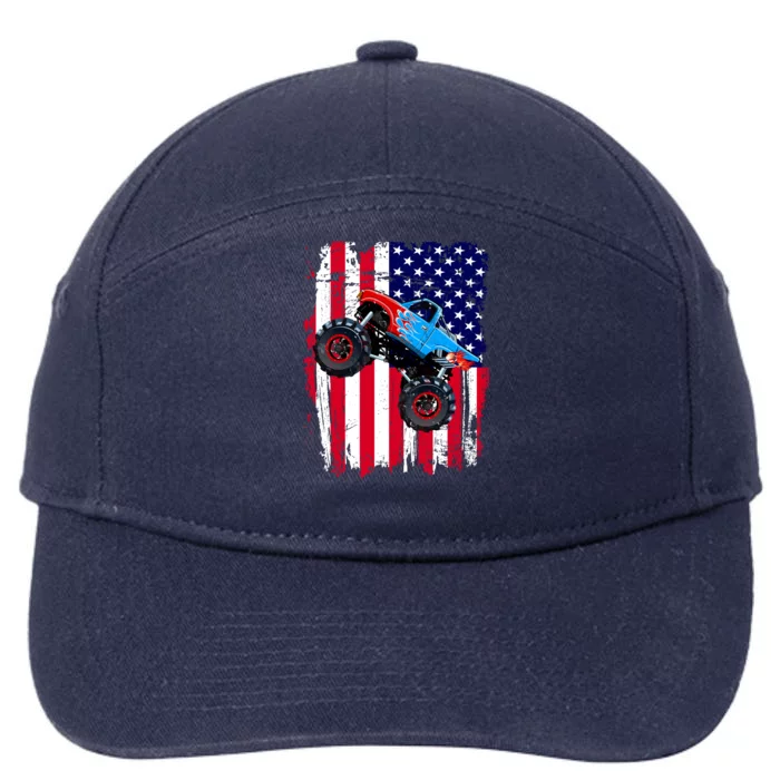 American Monster Truck Flag 7-Panel Snapback Hat