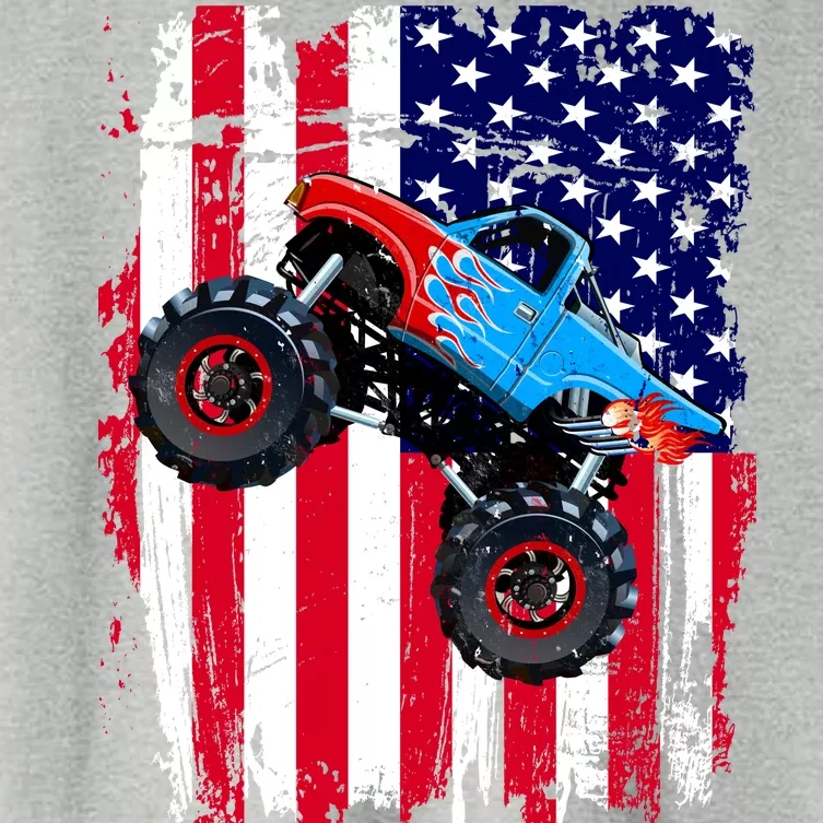 American Monster Truck Flag Women's Crop Top Tee