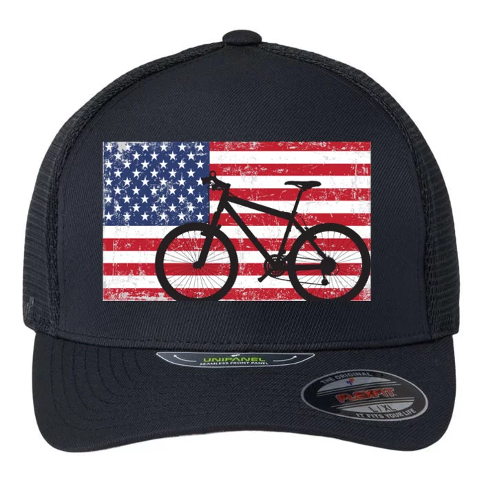 American Mountain Bike USA Flag Flexfit Unipanel Trucker Cap