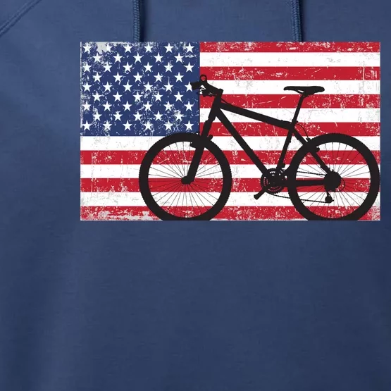 American Mountain Bike USA Flag Performance Fleece Hoodie