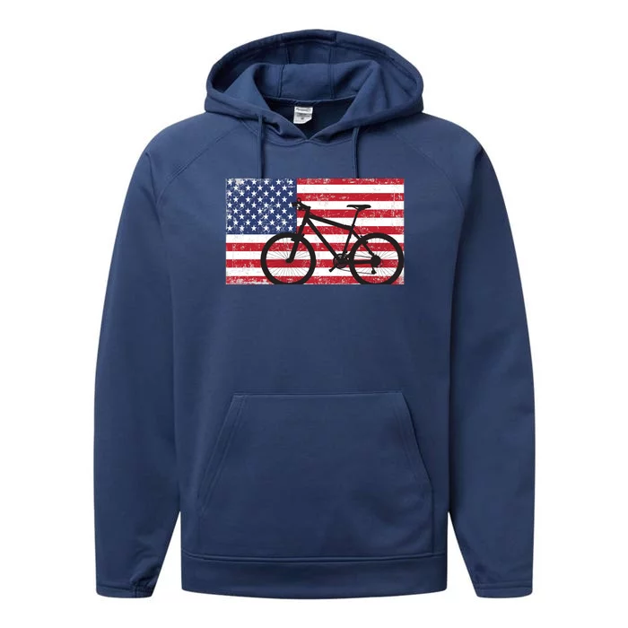 American Mountain Bike USA Flag Performance Fleece Hoodie