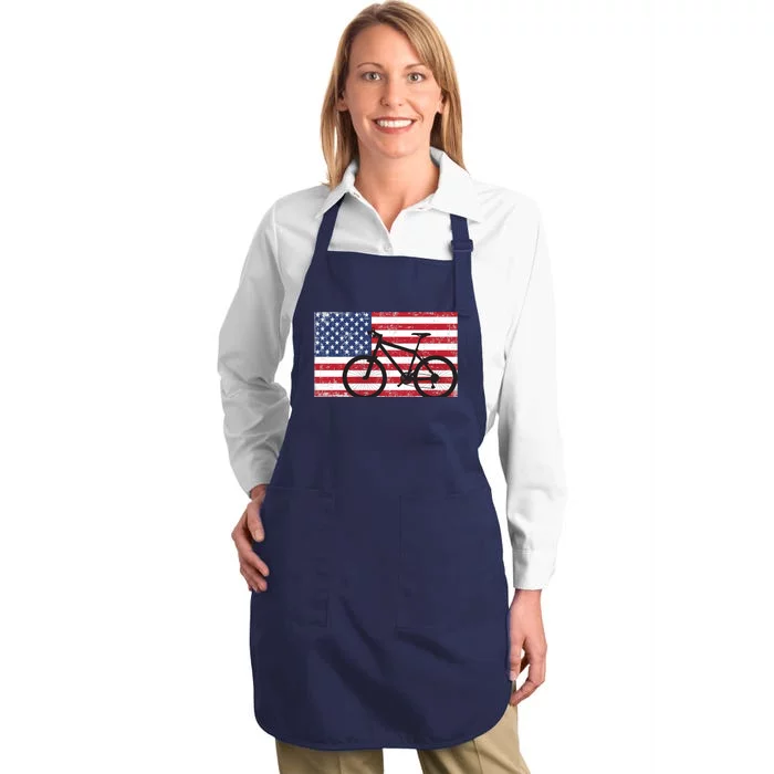 American Mountain Bike USA Flag Full-Length Apron With Pocket