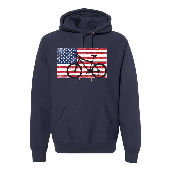 American Mountain Bike USA Flag Premium Hoodie