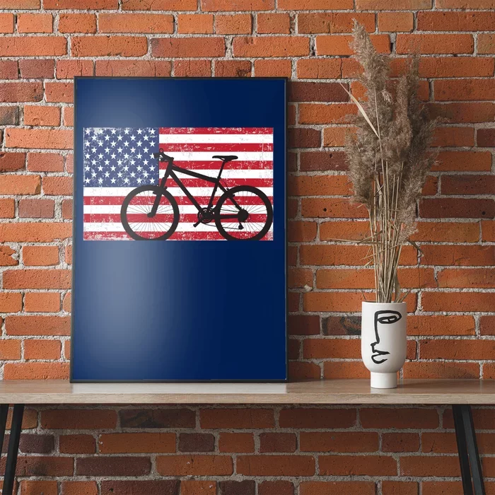 American Mountain Bike USA Flag Poster