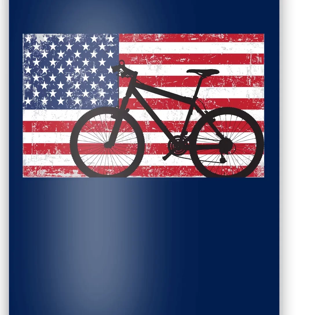 American Mountain Bike USA Flag Poster