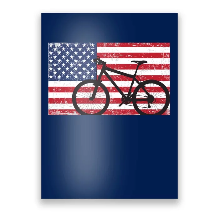 American Mountain Bike USA Flag Poster