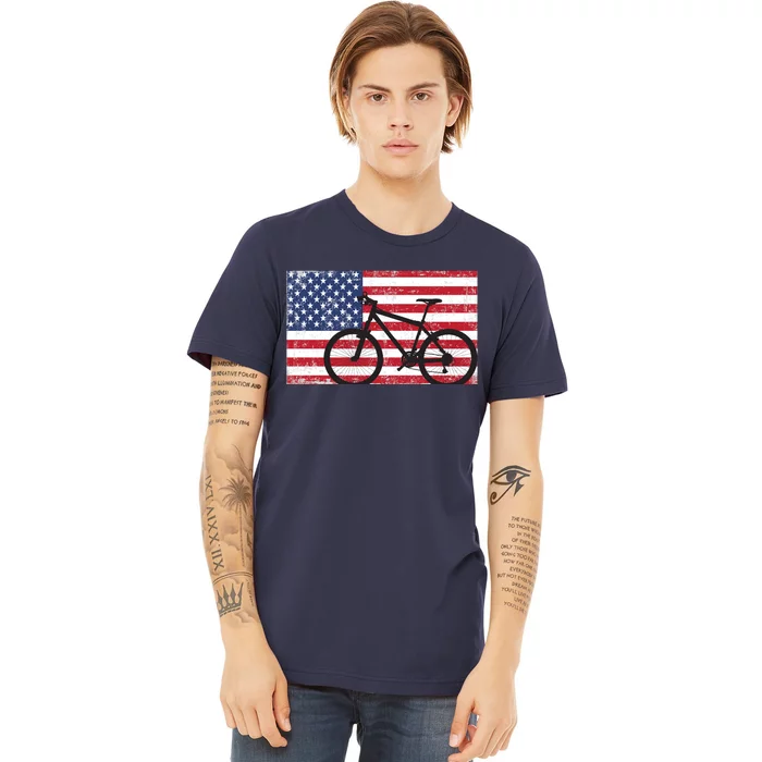 American Mountain Bike USA Flag Premium T-Shirt