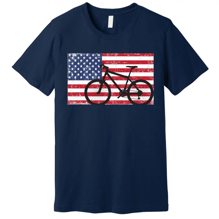 American Mountain Bike USA Flag Premium T-Shirt