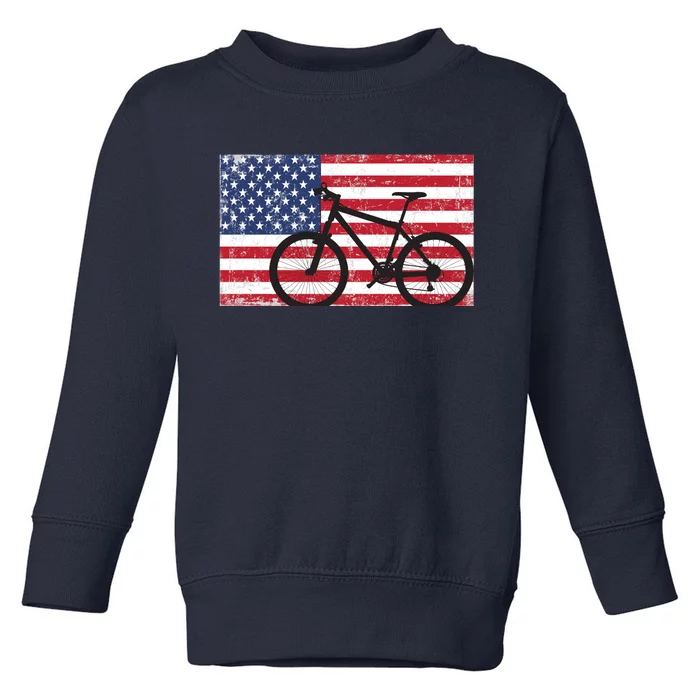 American Mountain Bike USA Flag Toddler Sweatshirt