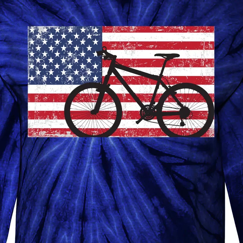 American Mountain Bike USA Flag Tie-Dye Long Sleeve Shirt