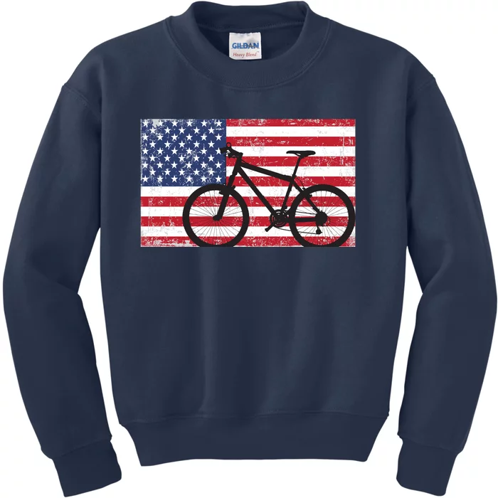 American Mountain Bike USA Flag Kids Sweatshirt