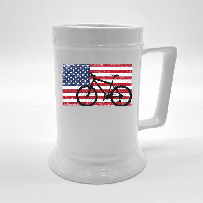 American Mountain Bike USA Flag Front & Back Beer Stein