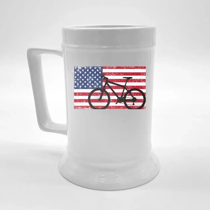 American Mountain Bike USA Flag Front & Back Beer Stein