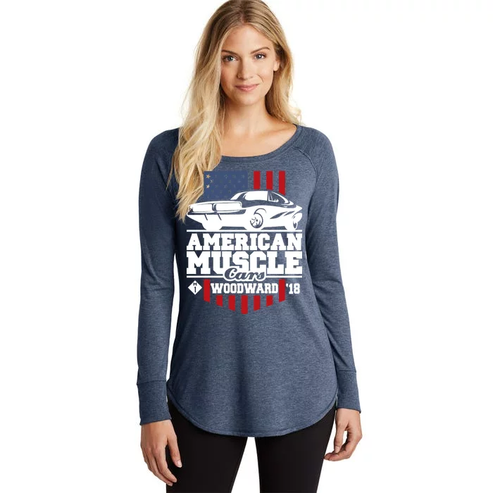 American Muscle Cars Woodward 2018 Women's Perfect Tri Tunic Long Sleeve Shirt