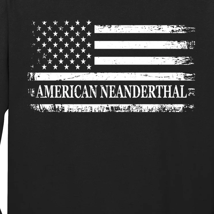 American Neanderthal USA American Flag Long Sleeve Shirt