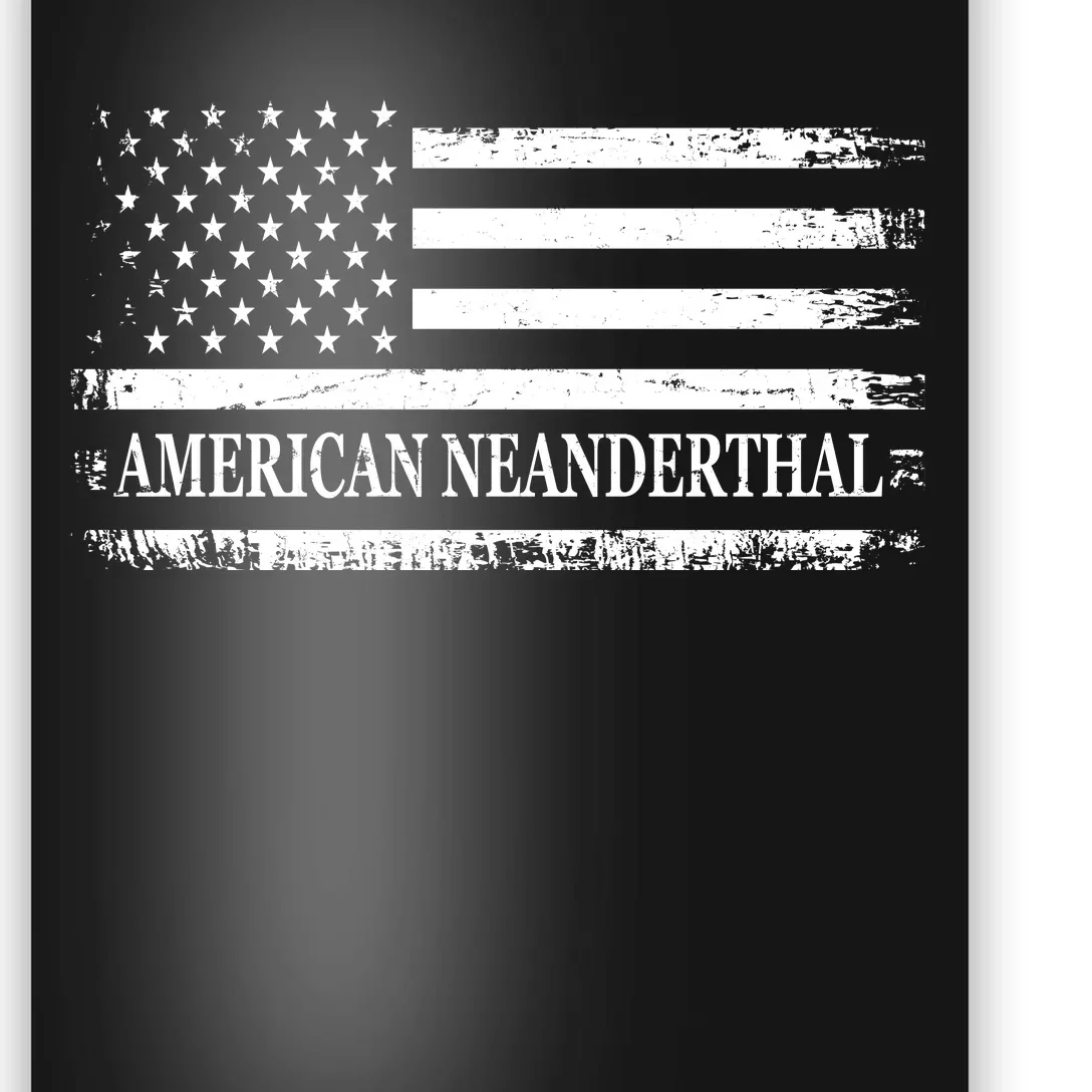 American Neanderthal USA American Flag Poster