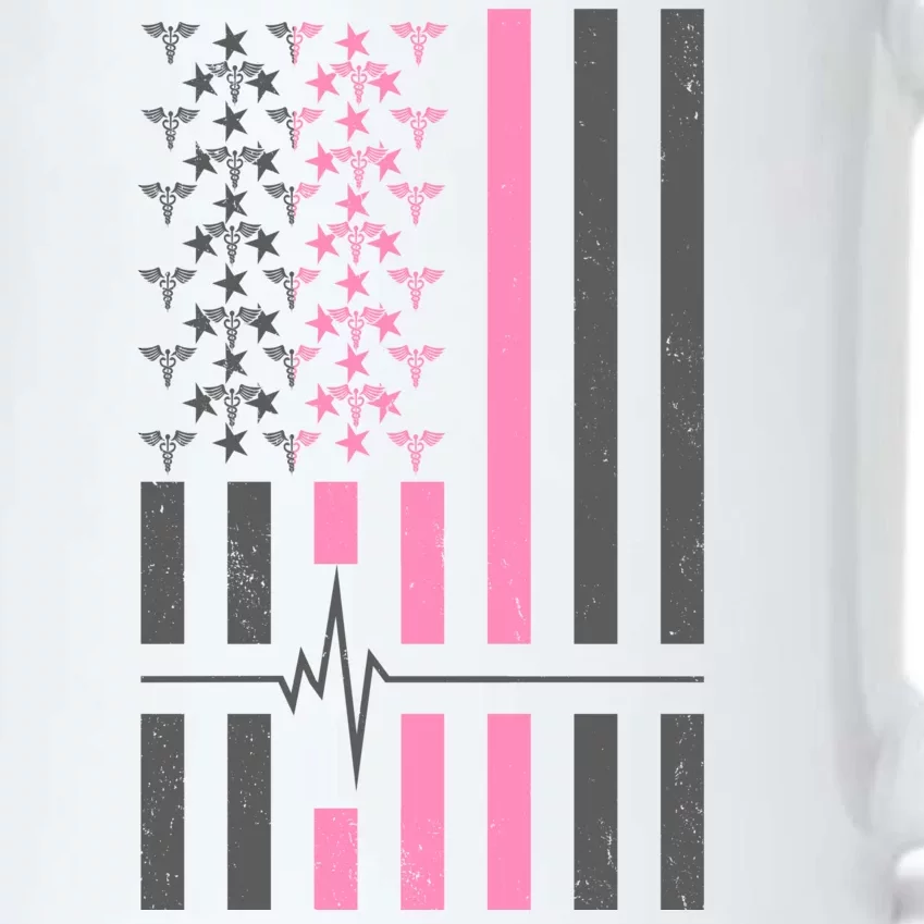 American Nurse USA Flag Black Color Changing Mug