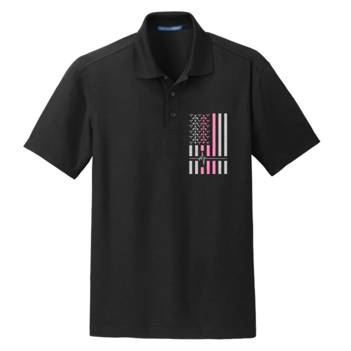 American Nurse USA Flag Dry Zone Grid Performance Polo