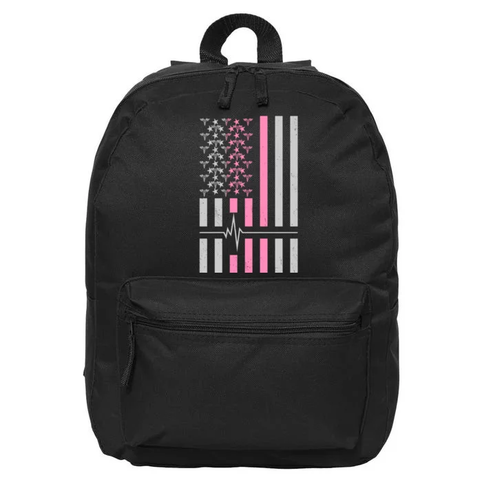 American Nurse USA Flag 16 in Basic Backpack