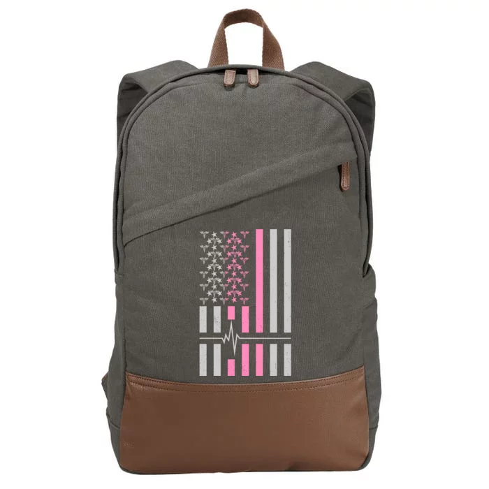 American Nurse USA Flag Cotton Canvas Backpack