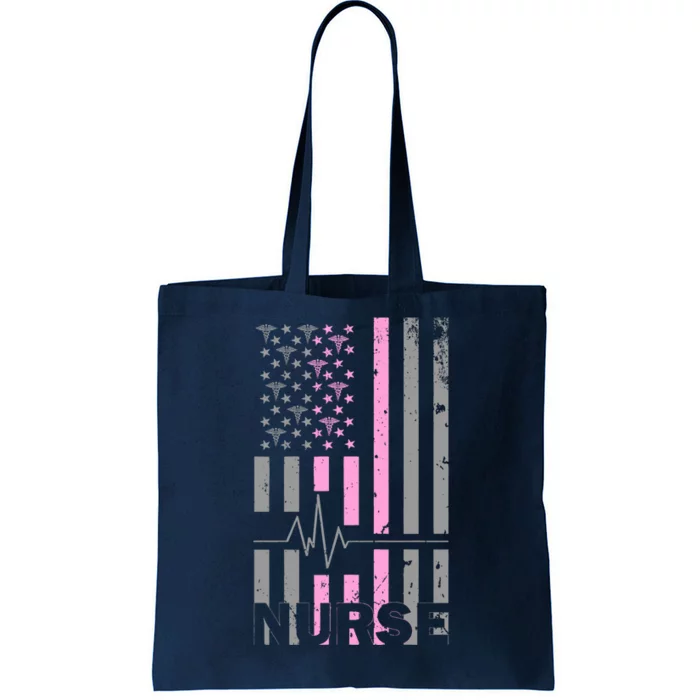 American Nurse Vintage USA Flag Tote Bag