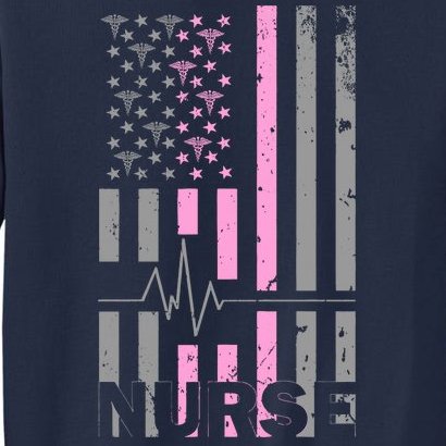 American Nurse Vintage USA Flag Tall Sweatshirt