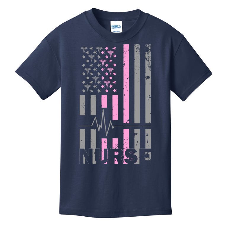 American Nurse Vintage USA Flag Kids T-Shirt