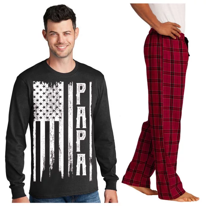 American Papa Flag Long Sleeve Pajama Set