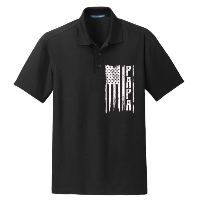 American Papa Flag Dry Zone Grid Performance Polo