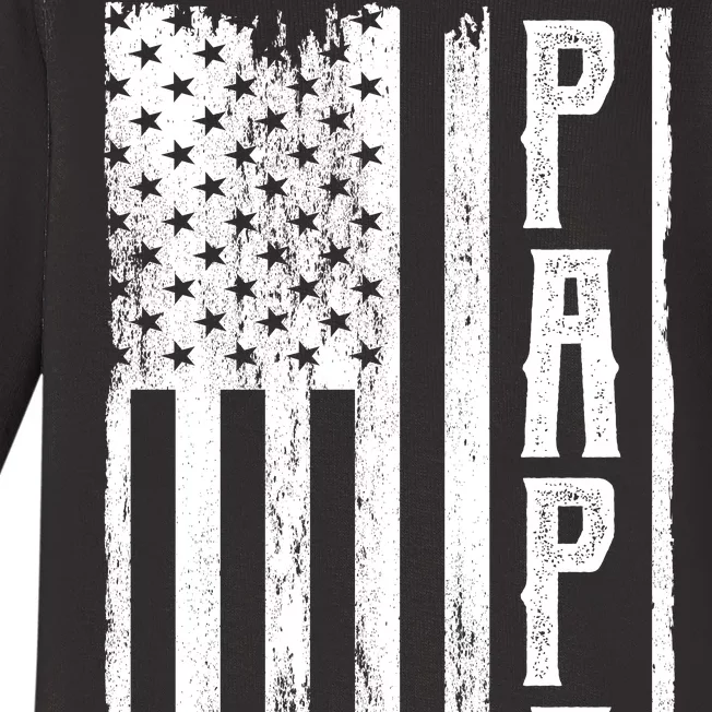 American Papa Flag Baby Long Sleeve Bodysuit