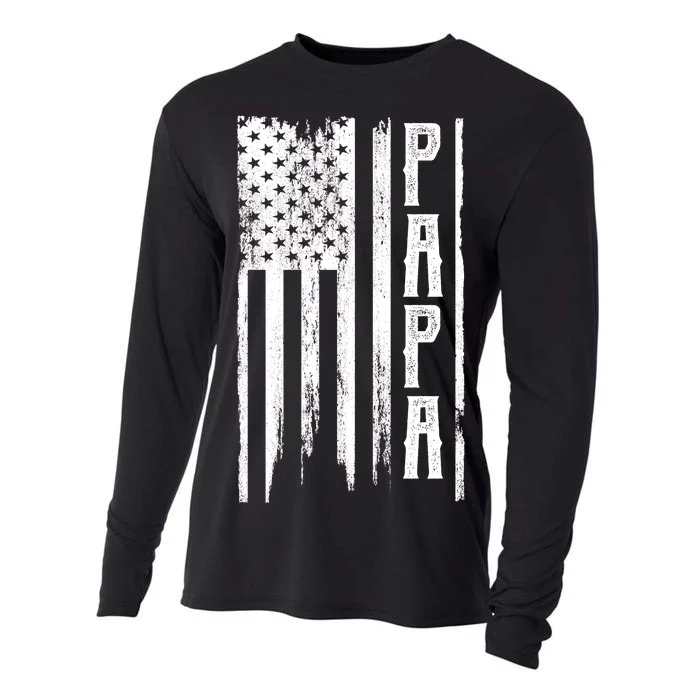 American Papa Flag Cooling Performance Long Sleeve Crew