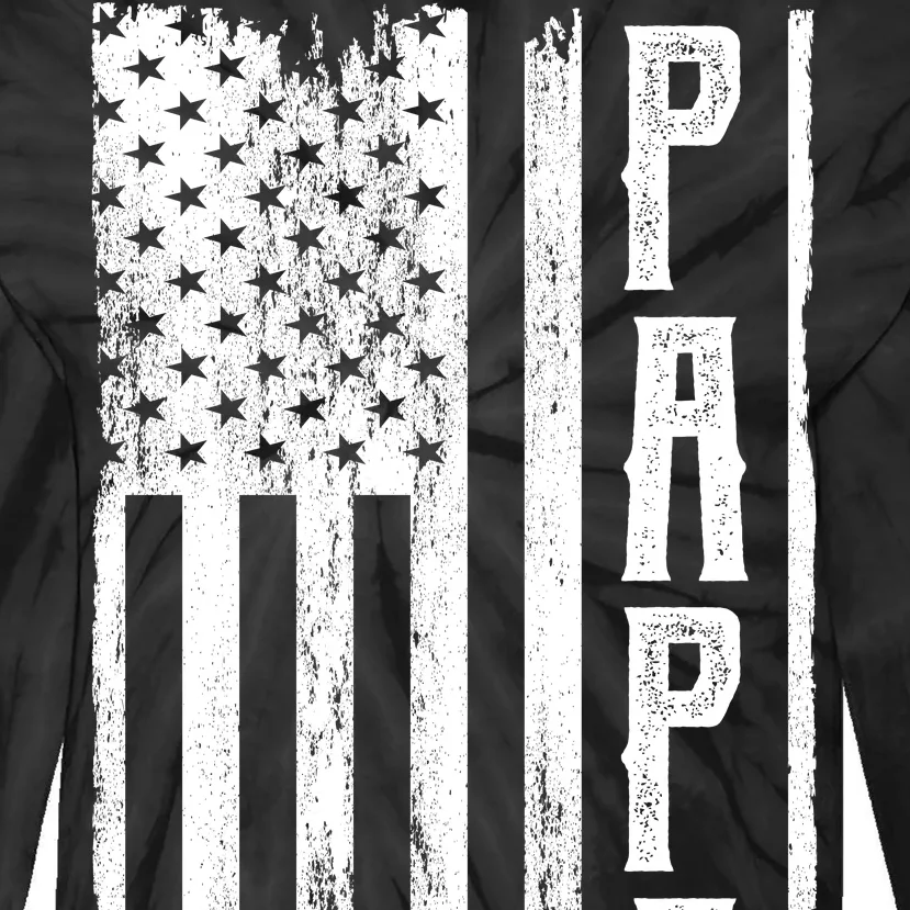 American Papa Flag Tie-Dye Long Sleeve Shirt