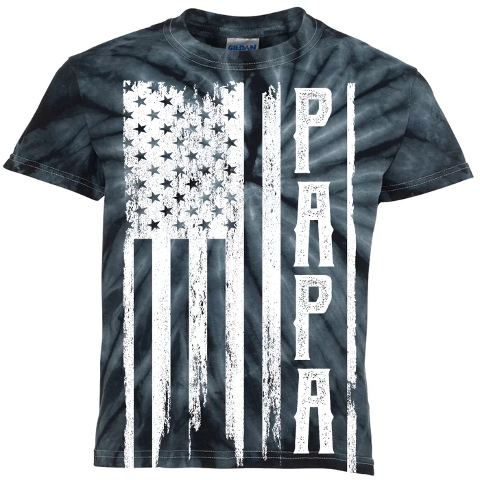 American Papa Flag Kids Tie-Dye T-Shirt