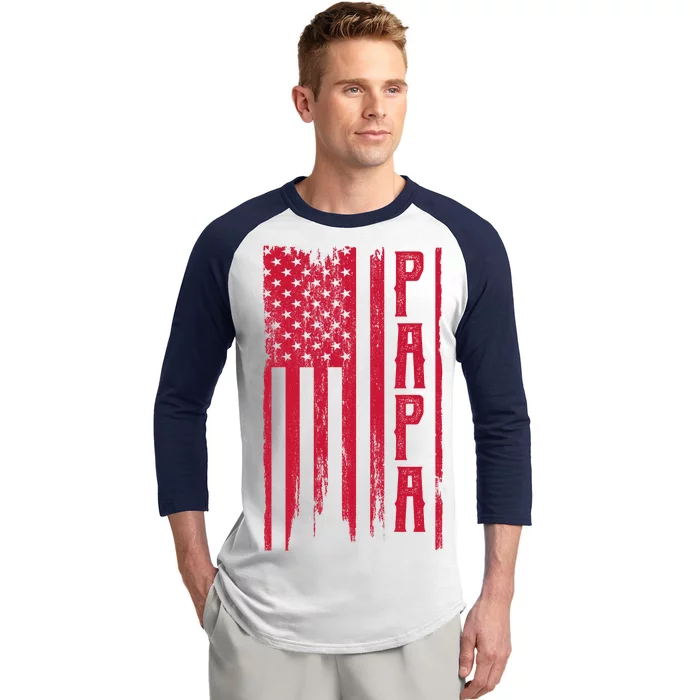 American Papa Flag Baseball Sleeve Shirt