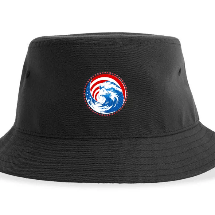 American Patriot Eagle Emblem Sustainable Bucket Hat