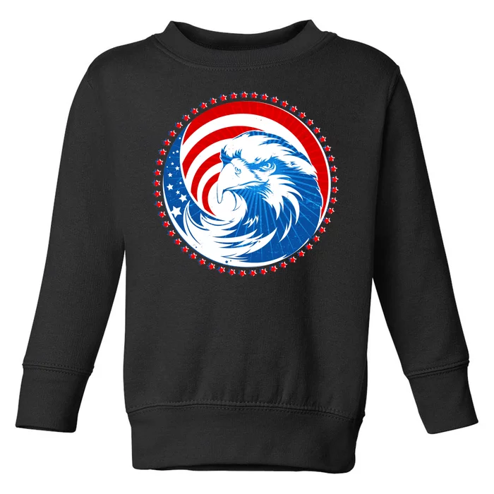 American Patriot Eagle Emblem Toddler Sweatshirt