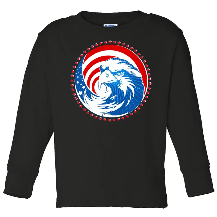 American Patriot Eagle Emblem Toddler Long Sleeve Shirt